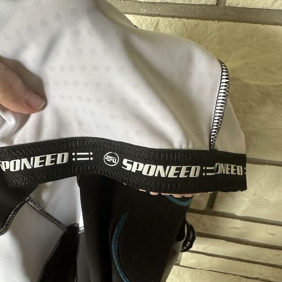 SPONEED Mens XL Padded Bicycle Cycling Shorts Black & Peach - Picture 6 of 7